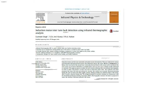 Induction motor inter turn fault detection using infrared thermographic analysis Induction motor inter turn fault detection using infrared thermographic analysis